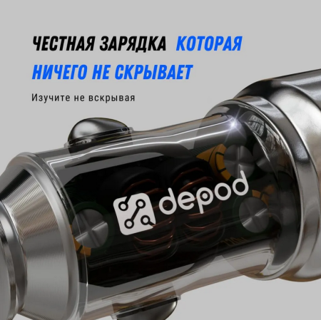 АЗУ блок 3A, 20W 1USB+1Type-C Depod DCA-001 Black