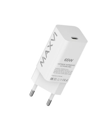 СЗУ блок 65w Type-C, Maxvi A481GN mini White