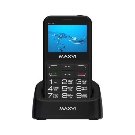 Мобильный телефон MAXVI B231ds, 2.31”, 1400 mAh Черный+Док-станция